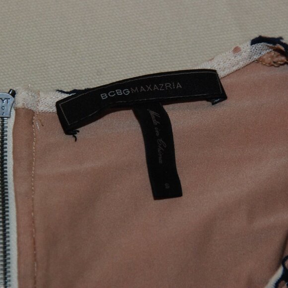 BCBGMaxazria Lace Peplum Crewneck Long Sleeve Fully Lined Blouse Top - Small - Picture 5 of 5